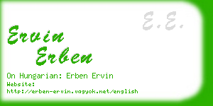 ervin erben business card